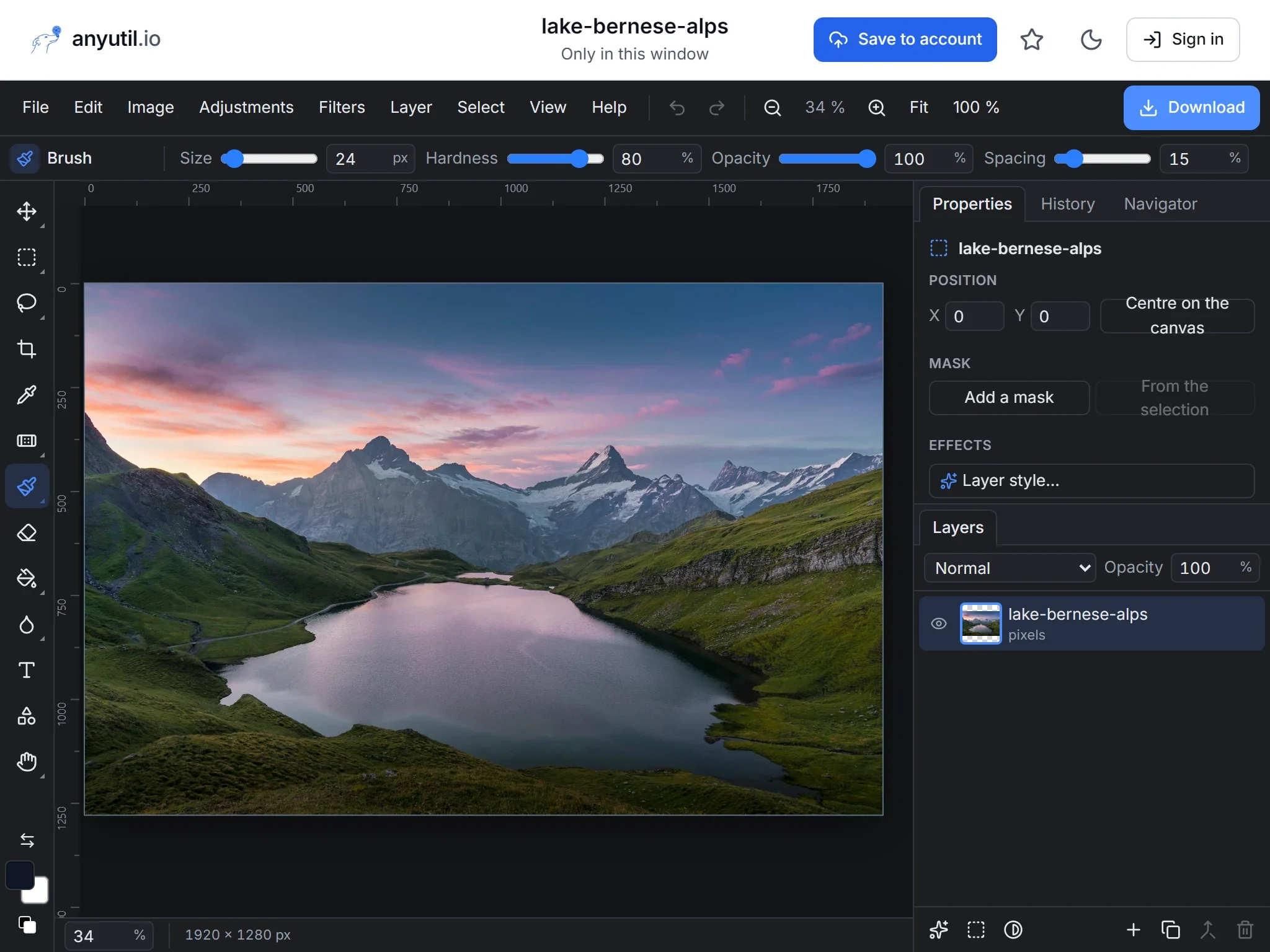 Image editor interface